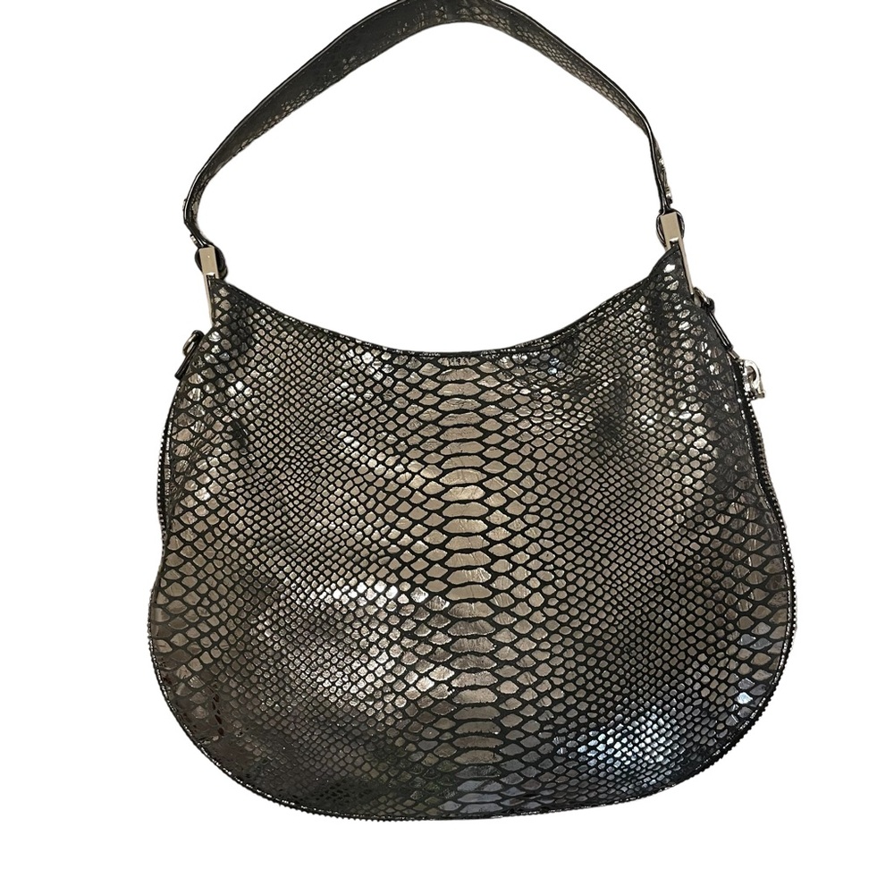 Milly Metallic Mirrored Python Expandable Hobo Bag - image 3